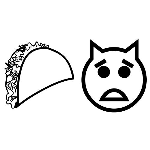🌮🙀 Emoji Domain black and white Symbola rendering